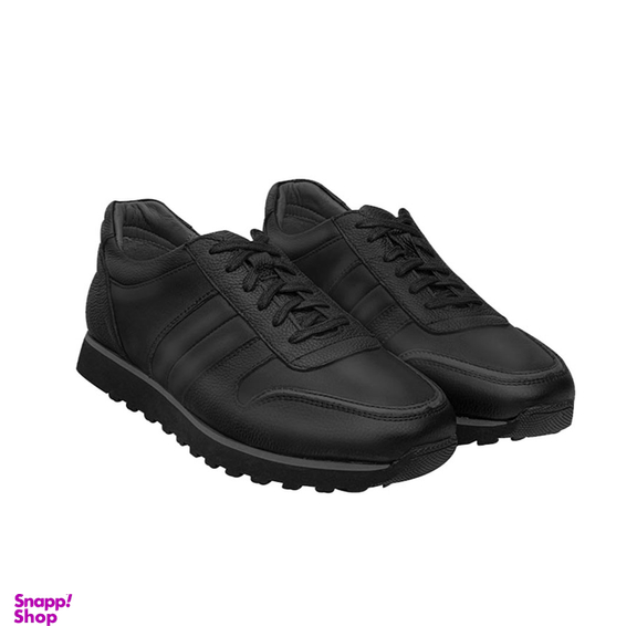 کفش اسپرت مردانه نوین چرم مدل 3099 MS3066 رنگ مشکی