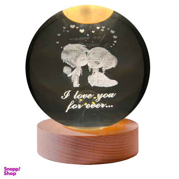 چراغ خواب طرح گوی کریستال مدل عاشقانه