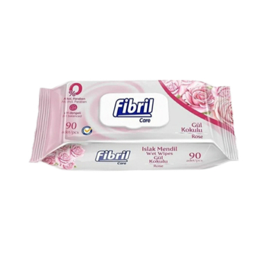 دستمال مرطوب آرایشی فیبریل مدل رز بسته 90 عددی