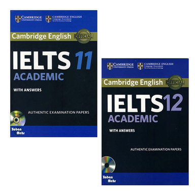 کتاب Cambridge IELTS 11_12 Academic اثر جمعی از نویسندگان انتشارات زبان مهر مجموعه 2 جلدی