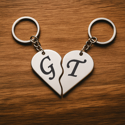 جاکلیدی گیلواره زراوشان مدل قلب دو تکه حرف G T