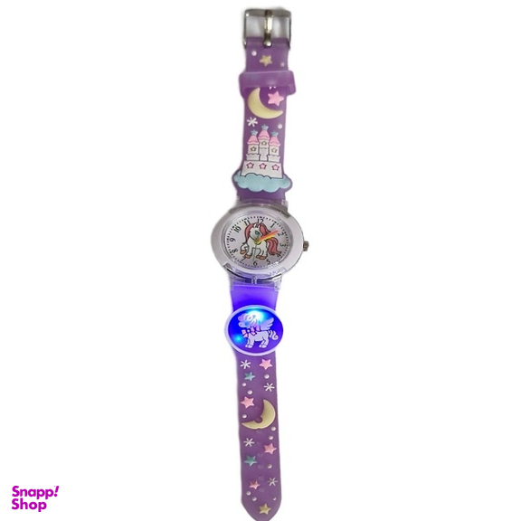 ساعت عقربه ای دخترانه کد w201 رنگ بنفش