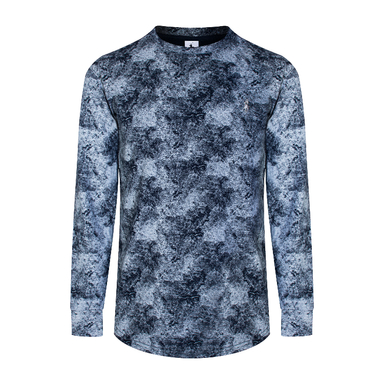 تیشرت آستین بلند مردانه طرح سنگی مدل 1993000 رنگ آبی