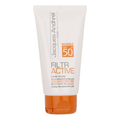 کرم ضد آفتاب بدون رنگ ژاک آندرل پاریس مدل FILTR ACTIVE SPF 50 مناسب پوست های چرب و مستعد آکنه حجم 50 میلی لیتر