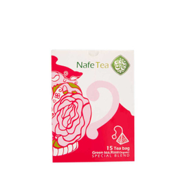 چای سبز گل محمدی ارگانیک نافه بسته ۱۵ عددی