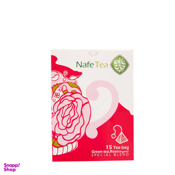 چای سبز گل محمدی ارگانیک نافه بسته ۱۵ عددی