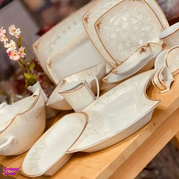 سرویس غذاخوری 105پارچه چینی پردیس مدل کاژین 12نفره