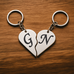 جاکلیدی گیلواره زراوشان مدل قلب دو تکه حرف G N