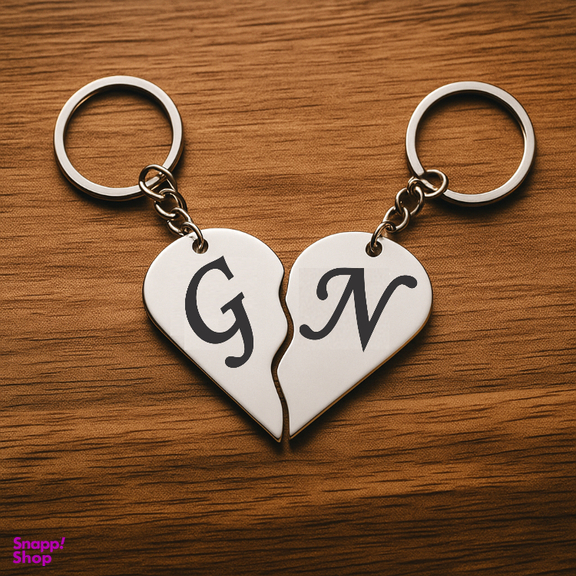 جاکلیدی گیلواره زراوشان مدل قلب دو تکه حرف G N