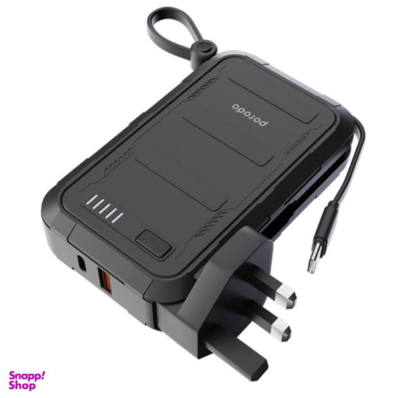 پاوربانک و شارژر دیواری پرودو مدل PD-PBFCH051-BK ظرفیت 10000 میلی‌ آمپر ساعت