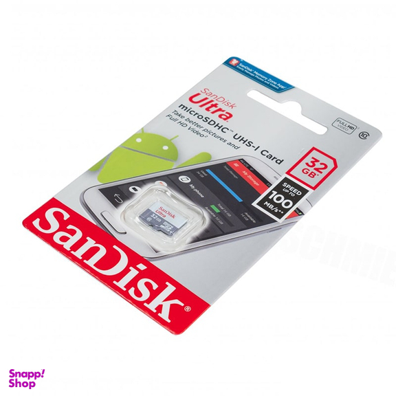 کارت حافظه microSDHC سن دیسک مدل Ultra کلاس 10 استاندارد UHS-I U1 سرعت 100MBps ظرفیت 32 گیگابایت