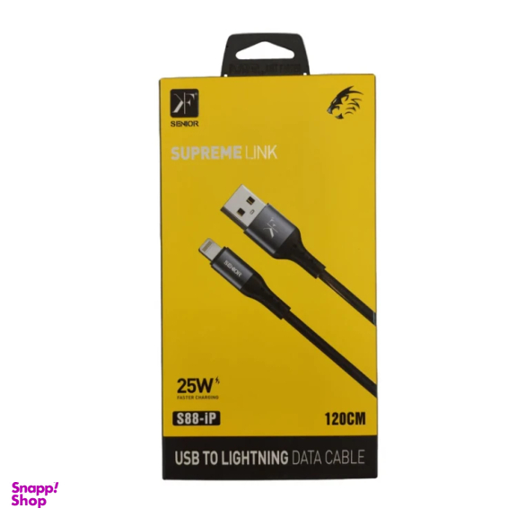 کابل دیتا USB به Lightning کی اف مدل S88-iP طول 1.2 متر