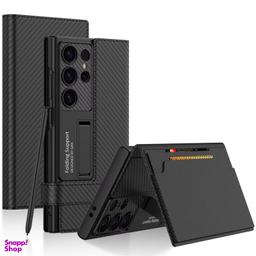 کیف چرم گوشی موبایل جی کی کی مدل Folding Support مناسب سامسونگ Galaxy S24 Ultra