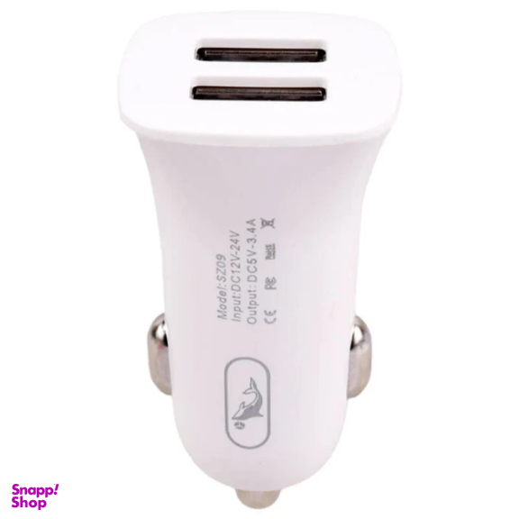 شارژر فندکی 15 وات اسکای دلفین مدل SZ09T به همراه کابل تبدیل USB-C