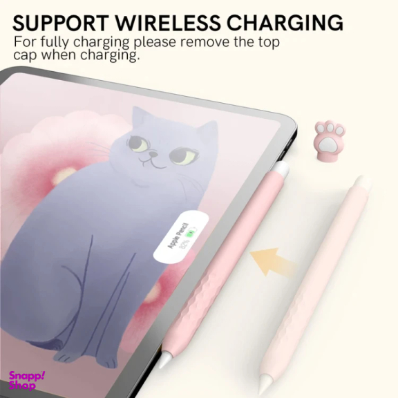 کاور قلم لمسی آهااستایل مدل PT129-2 طرح پنجه گربه مناسب اپل سری 2