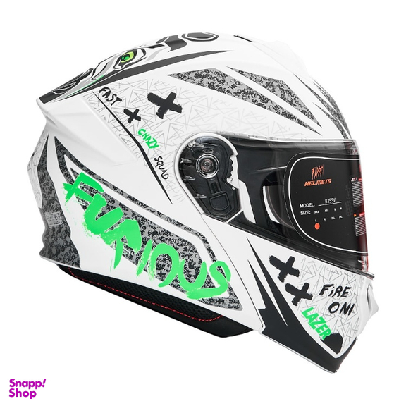 کلاه کاسکت فک متحرک فلش مدل 935SV Neon-YellowGreen-White