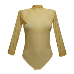 بادی آستین بلند زنانه M-FER_6204 رنگ کرم