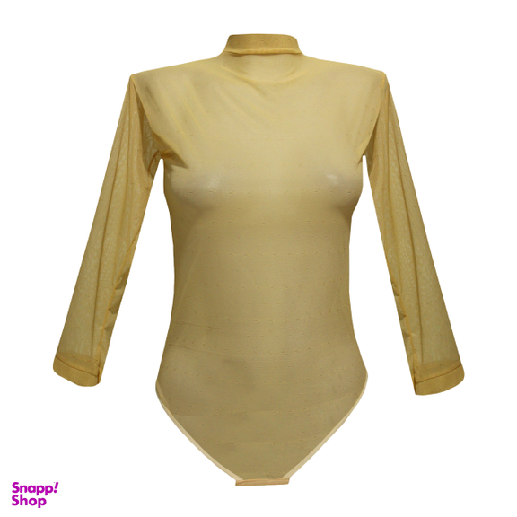 بادی آستین بلند زنانه M-FER_6204 رنگ کرم