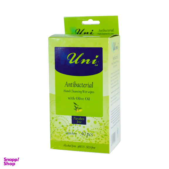 دستمال مرطوب ضدعفونی کننده یونی لد مدل روغن زیتون آنتی باکتریال بسته 40 عددی