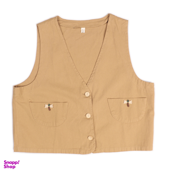 جلیقه رسمی زنانه مدل زر رنگ شتری