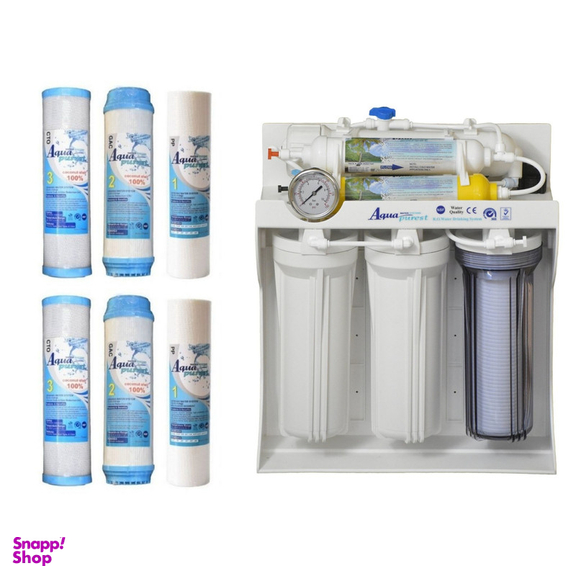 دستگاه تصفیه کننده آب آکوا پیورست مدل RO SYSTEM 609 به همراه فیلتر تصفیه آب مجموعه 6 عددی