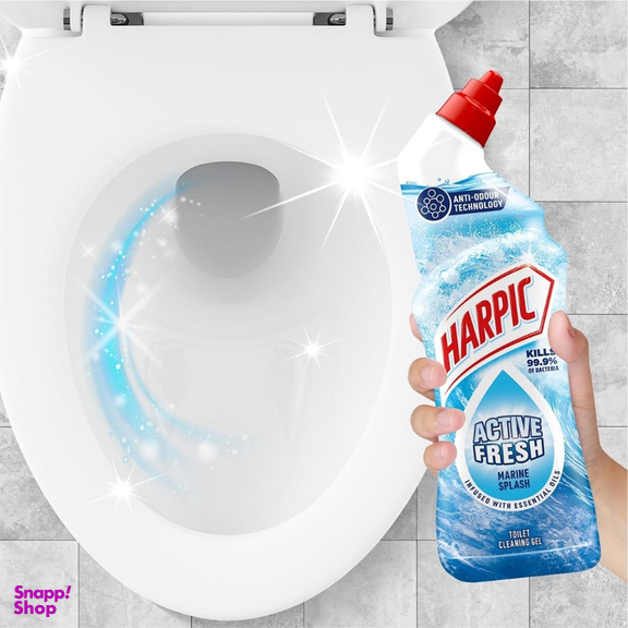 ژل تمیزکننده توالت هارپیک مدل Active Fresh رایحه Marine Splash حجم 750 میلی لیتر