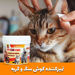 دستمال مرطوب گوش سگ و گربه کوالاپت مدل Ear wipes01 بسته 80 عددی