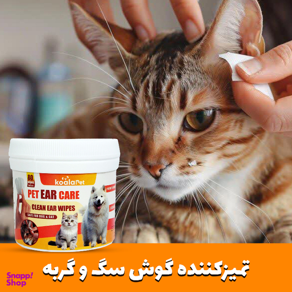 دستمال مرطوب گوش سگ و گربه کوالاپت مدل Ear wipes01 بسته 80 عددی