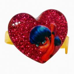 انگشتر دخترانه مدل دختر کفشدوزکی مجموعه 12 عددی