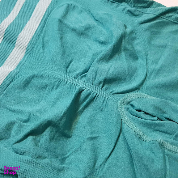 ست نیم تنه و شلوارک ورزشی زنانه ماییلدا مدل زیپ دار پشت چین دار کد 5243-8319 رنگ سبزآبی