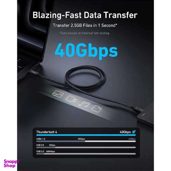 کابل Type-C انکر مدل Prime Thunderbolt 4 Cable 240W 40Gbps کد A84N0011 طول 1 متر