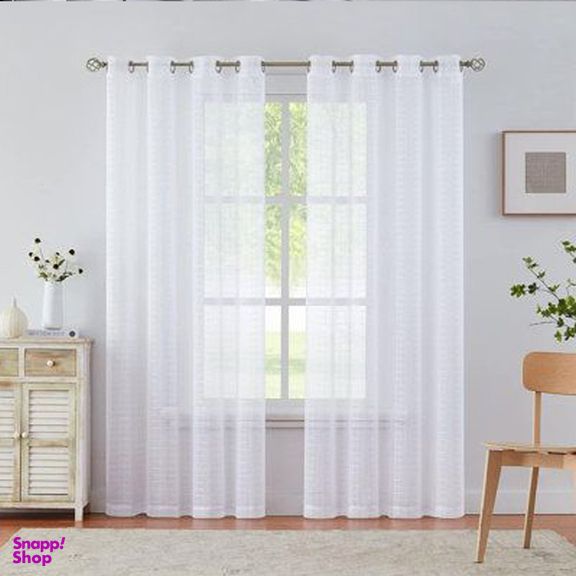 پرده مدل پانچ حریر شاین ساده سایز 150x280 سانتیمتر