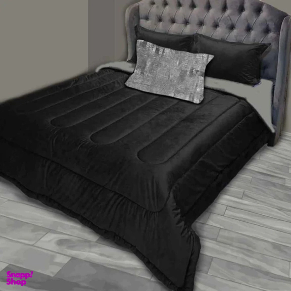 سرویس روتختی دو نفره 7 تکه نوپه هوم مدل مخمل M21 به همراه روبالشی