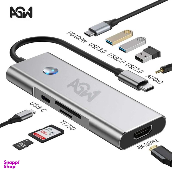 USB هاب 9 پورت Type-C ای جی دبلیو مدل BYL-2410
