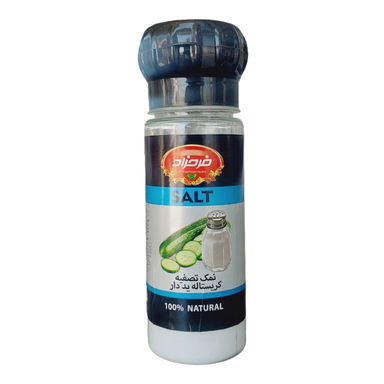 نمک تصفیه کریستاله ید دار فرحزاد وزن 180 گرم