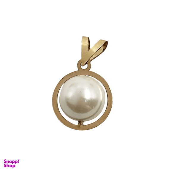 پلاک طلا 18 عیار زنانه طرح مروارید سواروسکی کد 136173