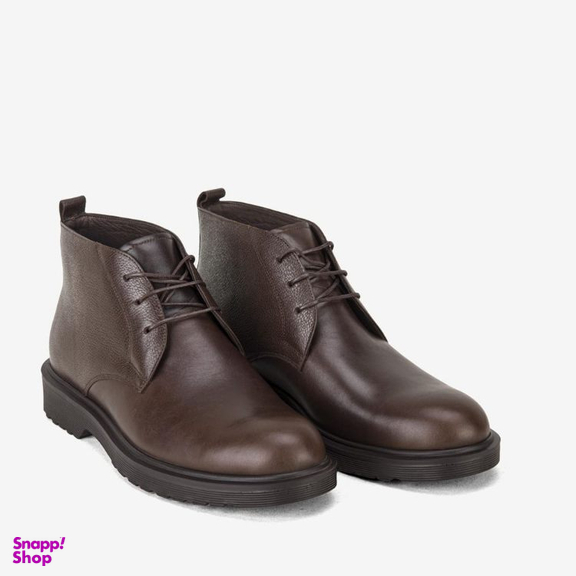 نیم بوت مردانه چرم طبیعی مونو کد J5514-091 رنگ قهوه ای تیره