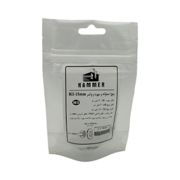 پیچ و مهره و واشر هامر مدل استوانه کد M3-15mm بسته 75 عددی