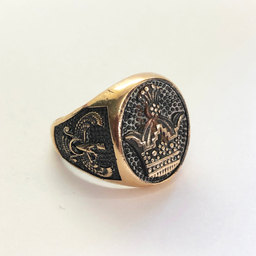 انگشتر مردانه گالری عزیزی مدل تاج بزرگ