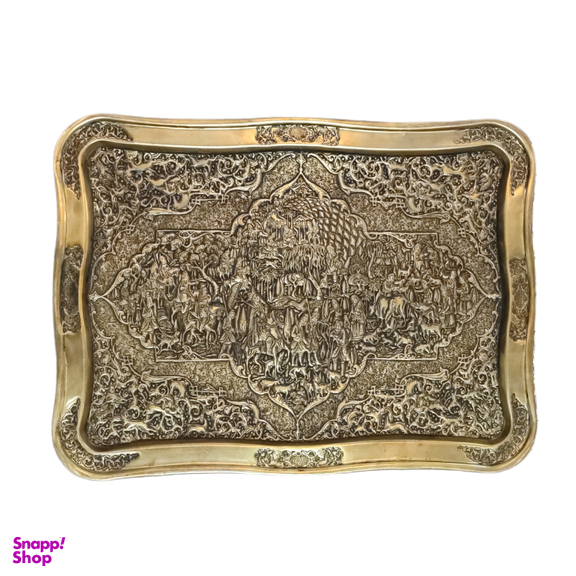 سینی قلمزنی برنجی طرح کاروان پادشاه کد T-1002