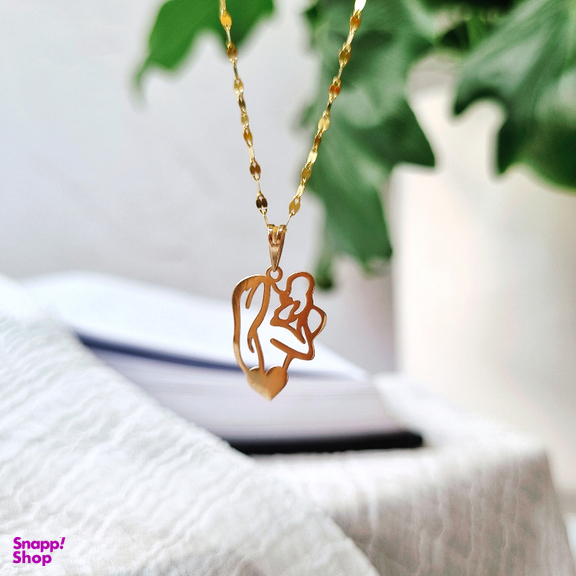 آویز گردنبند طلا 18 عیار زنانه گوزن طرح مادر و کودک کد BFT7432