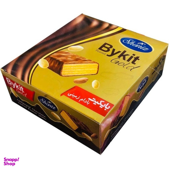 ويفر بايکيت بادام زمينی طلايی شونيز بسته 20 عددی