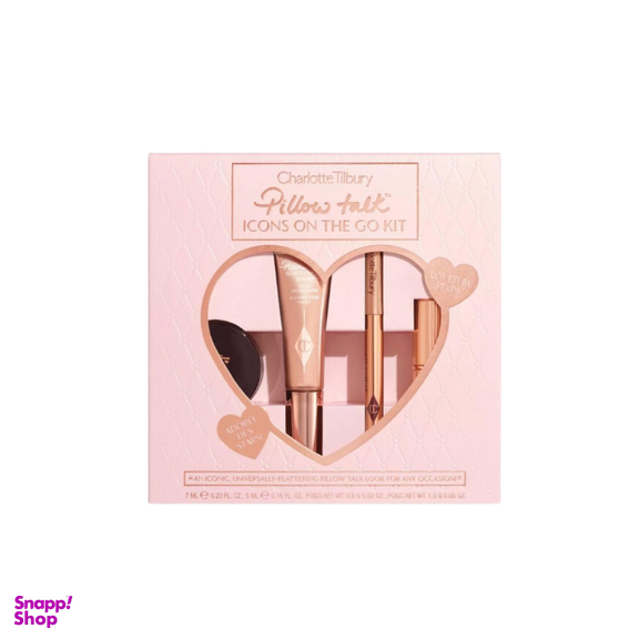 پک رژ لب شارلوت تیلبری مدل Pillow Talk Icons On The Go Kit مجموعه 4 عددی