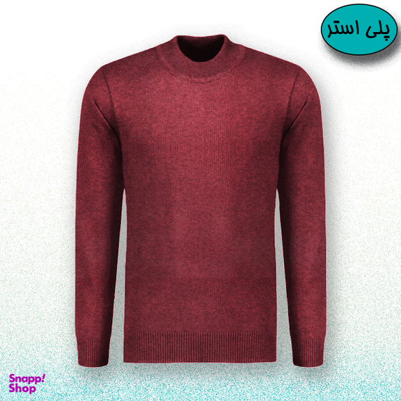 پلیور یقه گرد مردانه مدل ZR-G-B2 رنگ زرشکی