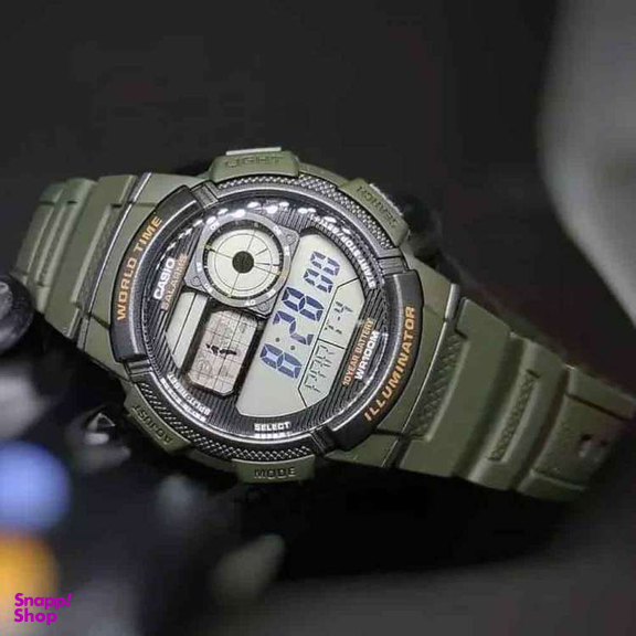 ساعت مچی دیجیتال مردانه کاسیو مدل CASIO-AE-1000W-3A رنگ سبز تیره
