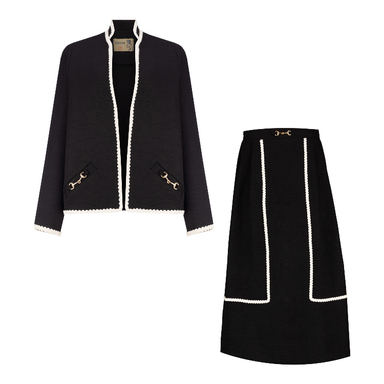 ست کت و دامن زنانه السانا مدل ضحا کد 219601 رنگ مشکی