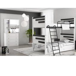 تخت خواب دو طبقه کد 277 مدل سه خط سایز 90×200 سانتی‌متر