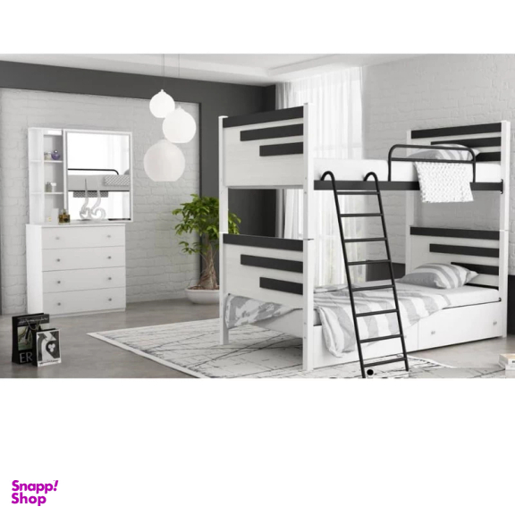 تخت خواب دو طبقه کد 277 مدل سه خط سایز 90×200 سانتی‌متر