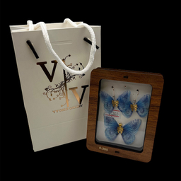 نیم ست طلا 18 عیار دخترانه وی وی گلد گالری مدل پروانه ای 6061