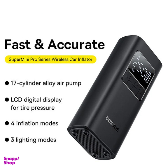 پمپ باد و چراغ قوه شارژی باسئوس مدل SuperMini Pro Series